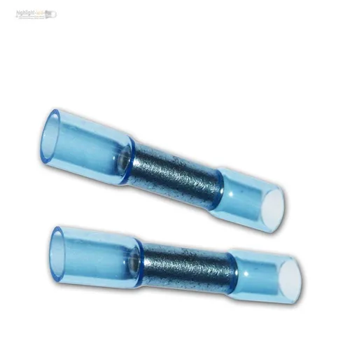 Stoßverbinder BLAU 1,5-2,5mm² - Heißkleber gefüllt, Quetschverbinder 100 Stück - Hochwertige Quetschverbinder mit Heißkleber-Füllung für eine sichere und langlebige Verbindung. Ideal für Elektroinstallationen und Reparaturen.