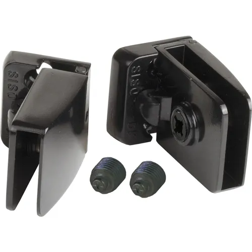 SISO Glastürscharnier Square Set, Glas 4-6 mm; 43x30 mm, Zink schwarz