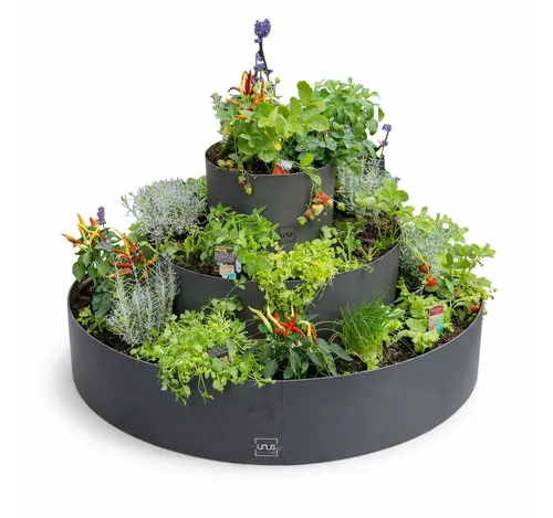 UNUS Kräuterschnecke Kräuterspirale grau 40-120 cm von UNUS GARDEN