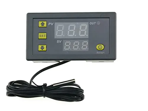 FamilyMall Digitaler Temperaturregler mit hoher Genauigkeit, Temperaturanzeiger, Thermostat, DC 12 V, 20 A, LCD, für Kühlung und Heizung