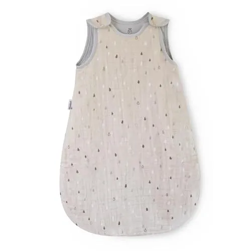 Ehrenkind® Baby Sommerschlafsack Rund Musselin 1 TOG - Baby Schlafsack aus 100% GOTS und OEKO-TEX-zertifizierter Bio-Baumwolle, atmungsaktiv und ideal für warme Nächte ab 21 °C, mit praktischem Rundum-Reißverschluss für einfaches Wickeln.