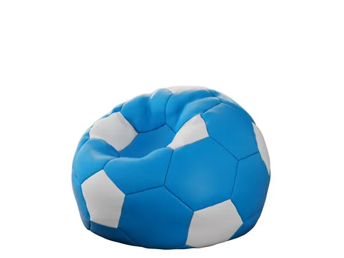 MIRJAN24 Sitzsack Ksante 500L - Sitzsäcke für das Jugendzimmer, modern und bequem, aus Kunstleder mit Styroporgranulat gefüllt, ideal für entspannte Stunden in Blau und Weiß.