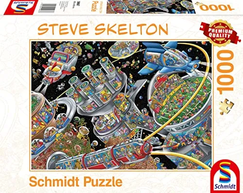 Schmidt Spiele 59967 Steve Skelton, Weltall-Kolonie, 1000 Teile Puzzle