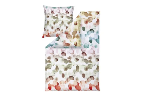 Estella Mako-Satin Bettwäsche Millie multicolor 135x200 cm + 80x80 cm - Bettwäsche aus 100% hochwertiger, mercerisierter Baumwolle für edlen Glanz und atmungsaktiven Schlafkomfort. Ideal für erholsame Nächte und nachhaltige Wahl.