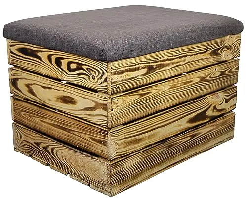 Kistenkolli Altes Land Sitzbank mit Sitztruhe - Sitzbänke & -truhen: Faltbare Sitztruhe mit 150 kg Belastbarkeit und klappbarem Deckel für einfachen Zugriff, ideal für platzsparende Aufbewahrung und Sitzgelegenheit.