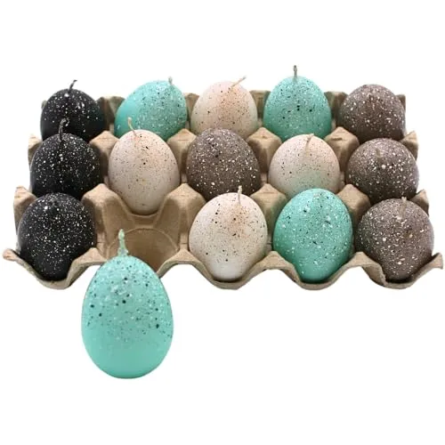 Dekohelden24 Ostereikerze 15er Set in türkis von Dekohelden24