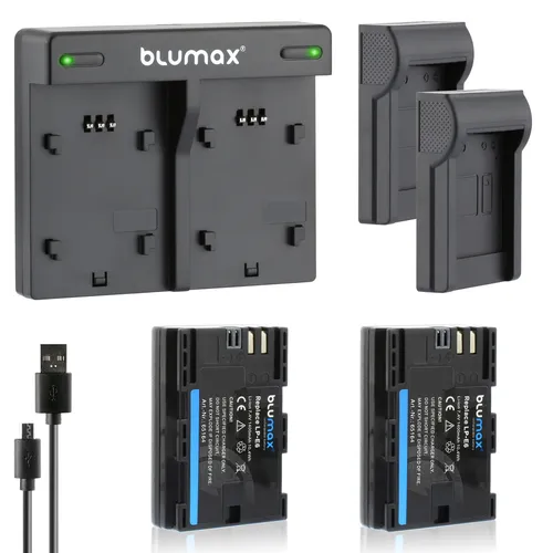 2x Canon LP-E6 Akku + Lader für EOS R R5 R6 5DS 90D - Doppelte Energie für Ihre Canon Kamera! Mit 1400 mAh und Li-Ion Technologie sind diese Akkus ideal für lange Fotosessions. Perfekt für kreative Aufnahmen ohne Unterbrechungen.