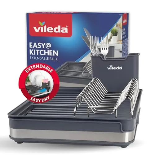 Vileda Zubehöraufbewahrungsständer Abtropfgestell - Geschirrspüler-Einsätze, praktisches Abtropfgestell aus Edelstahl und Polypropylen, ideal für eine ordentliche Küchenausstattung