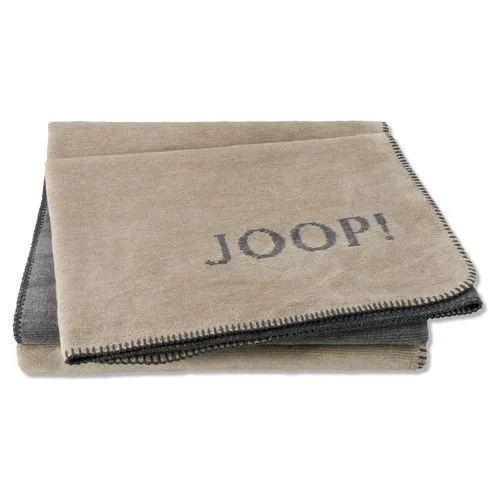 JOOP! Melange Doubleface Wohndecke in Sand-Stein, 150x200cm in beige von JOOP! Living