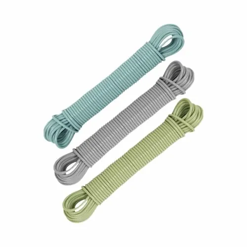 Wäscheleinenseil, robuste Wäscheleine, langer Stahlkern, beschichtetes Wäscheleine zum Trocknen von Kleidung, Handtüchern, Zuhause, Garten, Außenbereich, Trockenleine, verschiedene Farben, 20 m x 0,2