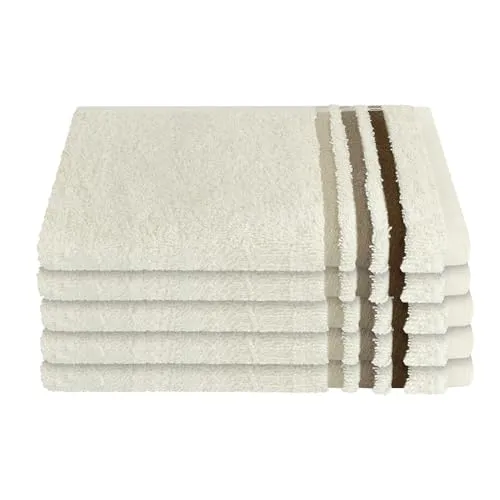 Schiesser Gästetuchset Skyline Color - 5-teilig - 30 x 50 cm - Creme