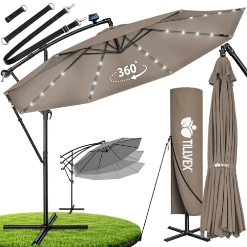 tillvex Sonnenschirm LED Solar Ø 3m von tillvex