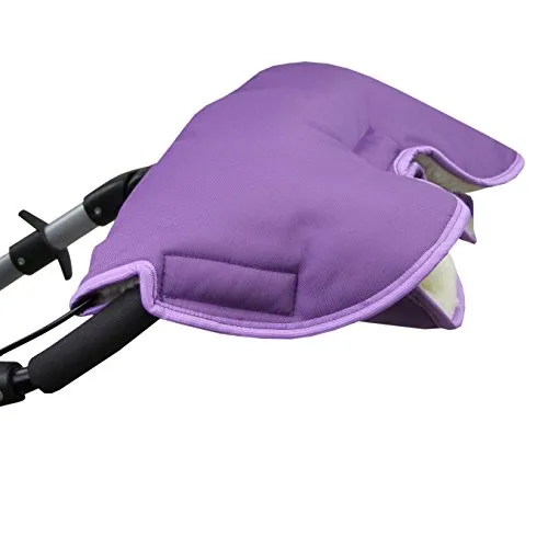 BAMBINIWELT Muff Handwärmer Handschuh für Kinderwagen Buggy mit Lammwolle für warme Hände universal UNI (lila)