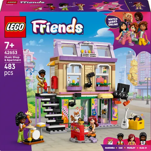 Lego Musikladen & Wohnung - Erlebe mit Paisley und Zac coole Rhythmen im Musikladen, fördert Kreativität und macht Spaß für die ganze Familie.