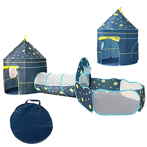 Benebomo 3 in 1 Spielzelt mit Tunnel - Spielzelt für Jungen und Mädchen, fördert die motorische und sensorische Entwicklung, aus umweltfreundlichem Material, leicht aufbaubar und perfekt für drinnen und draußen.