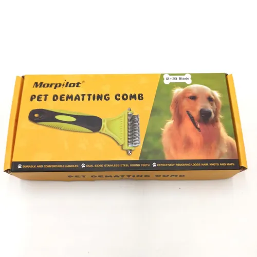 morpilot Hundebürste 12+23 Haustier Edelstahlkamm Zwei-seitiger deShedding Tool