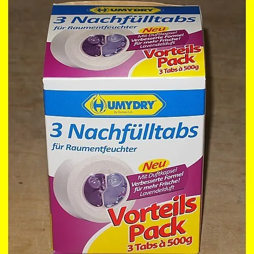 HUMYDRY Raumentfeuchter Nachfülltabs Lavendelduft 3 x 500g Neu ovp !