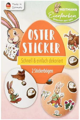 24er HEITMANN Oster Eier Klebe Bilder Sticker Osterhase Maxi & Freunde Aufkleber