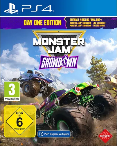 Monster Jam Showdown Day One Edition - PS5 [EU Version] - PS5-Spiel mit 7 aufregenden Spielmodi und über 140 einzigartigen Monster Jam-Trucks. Erlebe packende Offroad-Rennen und Freestyle-Action in spektakulären Umgebungen!