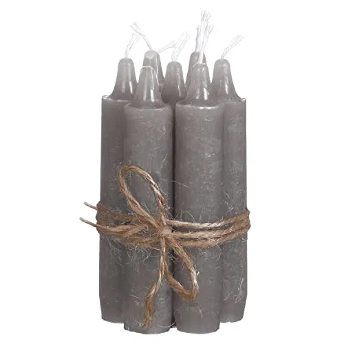 7-tlg. Set Kerzen H 11 cm (Grau)