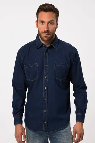 JP 1880 Herren Übergrößen Jeanshemd L-8XL - Herrenhemden in speziellem Schnitt bis 8 XL aus softer Denim-Qualität, Modern Fit mit Kentkragen, auch in Tall erhältlich.