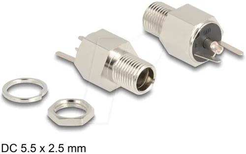 DELOCK 90188 - Steckverbinder DC 5,5 x 2,5 mm Buchse zum Einbau Lötversion