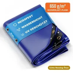 NEMAXX Regenschutzplane NEMAXX PLA47 Premium 400x700 cm - Premium Abdeckplane 400x700 cm, 650 g/m² PVC - reißfest, wasserdicht und UV-stabil für vielseitigen Schutz von Gartenmöbeln, Fahrzeugen und mehr.