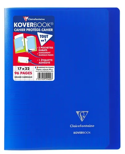 Clairefontaine Koverbook 17x22 cm, 48 Blatt - Blöcke & Formulare, mit hochwertigem 90g Papier und transparentem Polypropylen-Einband für optimalen Schutz und Langlebigkeit.