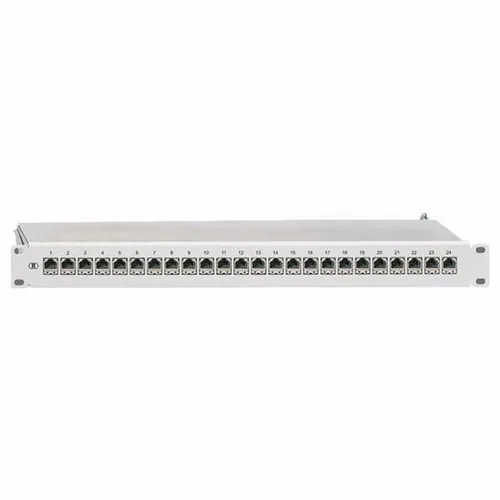 Rutenbeck 236101100 Patchpanel PP-Cat.6A, 24xRJ45 - Patchpanel & Modulträger für 10-Gigabit-Ethernet-Netzwerke, geschirmt mit 24 RJ45-Steckbuchsen und hoher Übertragungsbandbreite von 500 MHz.