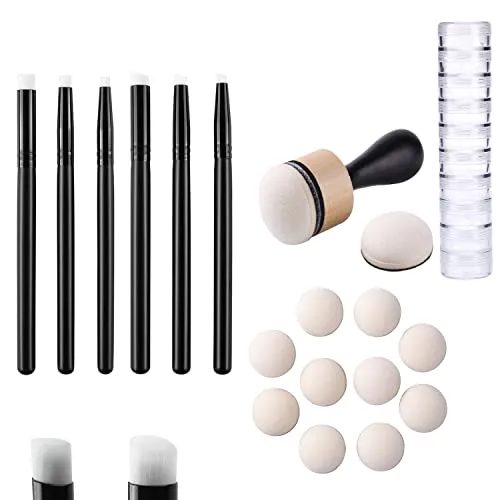 OTCRAFT Mini-Tintenfarben, Mischwerkzeuge, glattes Mischen, Tintenmalerei, kleine Pinsel, Schwamm, Handmischwerkzeuge für DIY, Scrapbooking, Papierkarten, Prägung, Malerei