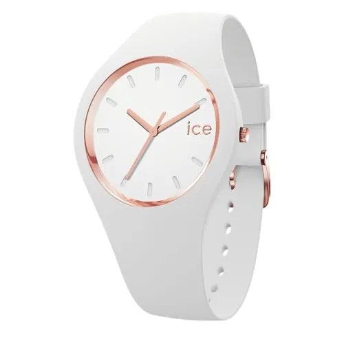 ICE-WATCH Watch 024522 - Glamouröse Damenuhr - Armbanduhren für Damen mit raffinierten roségoldenen Elementen, wasserdicht bis 10 bar und in eleganter Geschenkbox. Hochwertiges Silikonband für hohen Tragekomfort.