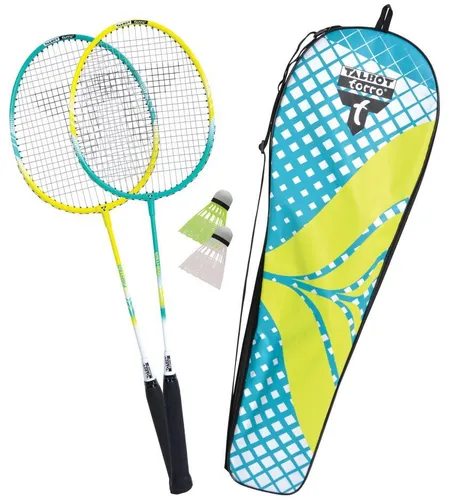 Talbot-Torro Badminton Set 2-Fighter | Hochwertige Badmintonschläger und Bälle - Kategorie: Schläger. Perfekt für Freizeitspieler, inklusive Schlägerhülle und robusten Bällen für ein optimales Spielvergnügen.
