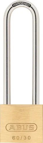 ABUS 60/30HB65 C N Vorhängeschloss - Korrosionsbeständiges Vorhängeschloss aus massivem Messing mit extra langem Bügel, ideal für hohe Sicherheitsanforderungen - Sicherheitsstufe 4.