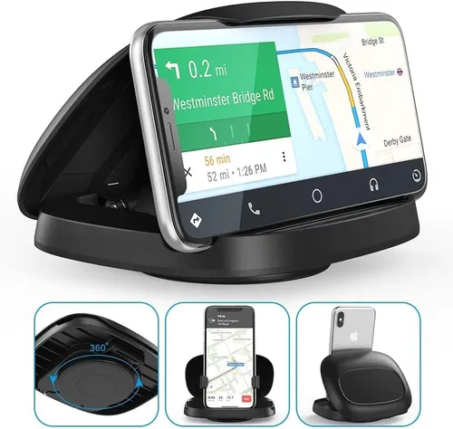 360° Drehbare Handyhalterung Auto - Halterung für das Armaturenbrett, waschbar und personalisierbar für maximalen Komfort und Sicherheit während der Fahrt.