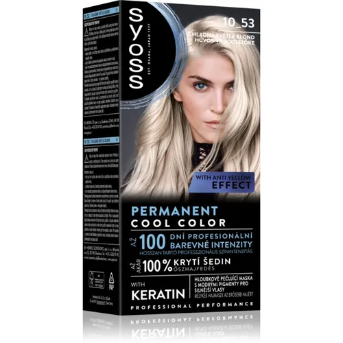 Syoss Permanent Cool Color Permanent-Haarfarbe mit einem kühlen Unterton Farbton 10_53 Cool Light Blond 1 St.