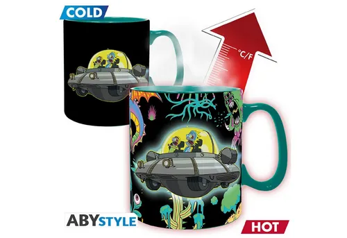 ABYstyle, Keramik - Rick & Morty Spaceship Thermoeffekt Tasse ,460 milliliters, 1 Stück (1er Pack)