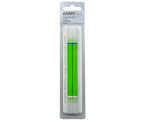 LAMY ink-x Tintenlöscher 2er Set – Tintenlöscher in der Farbe Grün aus Kunststoff mit Löschspitze und Korrekturspitze – Spitze M - im Blister