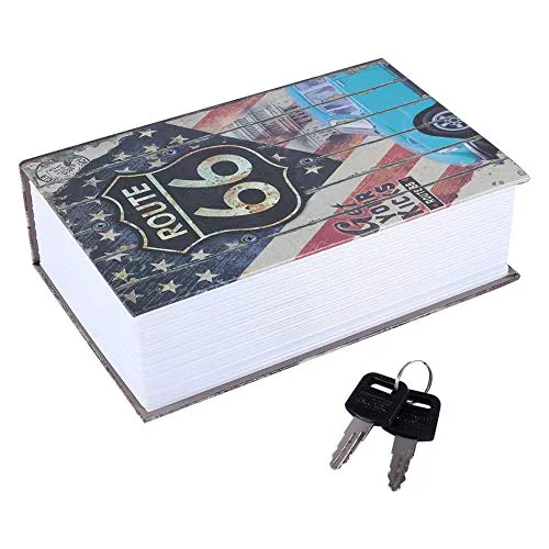 Security Box, Haofy Buchtresor mit 2 Schluessel, Abschließbar Geldkassette in Wörterbuchform BuchSafe zum Aufbewahren von Geld, Schmucketui für Büro/Hause,