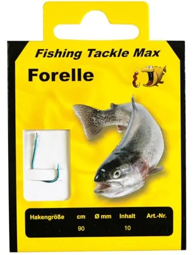 FTM Haken gebunden Forelle 90cm - 10 Forellenhaken, Hakengröße/Schnurdurchmesser:Gr. 10 / 0.18mm