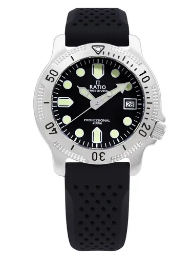 RATIO FreeTaucher Professional Saphir Schwarz Zifferblatt RTF021 Herrenuhr