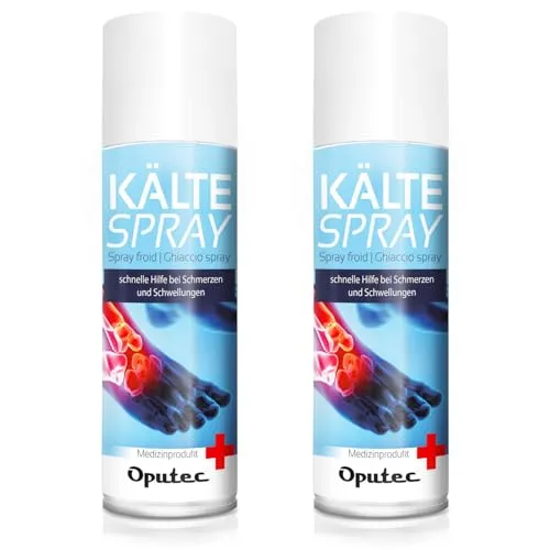 400ml Oputec Kältespray Eisspray Sport: Erste-Hilfe-Spray bei Sportverletzungen, Schmerzen und Schwellungen (Klassisch) - Medizinisches Kühlspray für jedes Erste-Hilfe-Set 2 x
