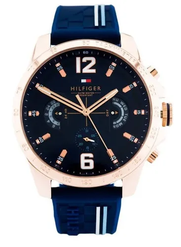 Tommy Hilfiger Herren Uhr 1791474, Quarz, Blau/Gold von Tommy Hilfiger