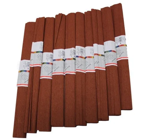 Idena 617160 - Krepppapier 10 Rollen 50 x 250 cm, kastanie