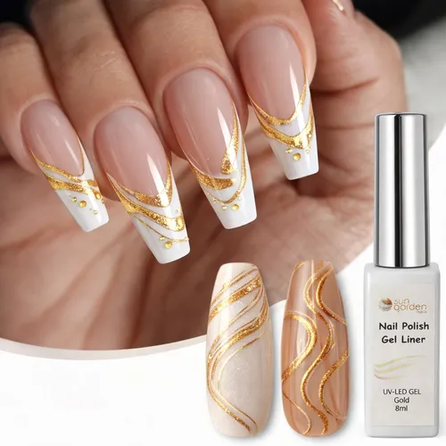 Nail Polish Nail Liner Gold 8ml – Nailart-Lack für feine Linien und Design