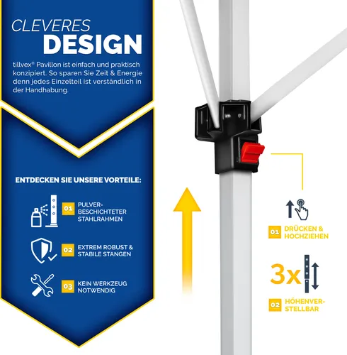 tillvex Pavillon 3x6m in rot von tillvex