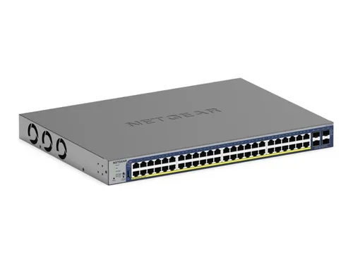NETGEAR GS752TX Smart Switch - 48x Gigabit RJ45 Ports, 4x SFP - Switches mit 48 Ports und aktiver Kühlung für zuverlässige Leistung in großen Netzwerken.