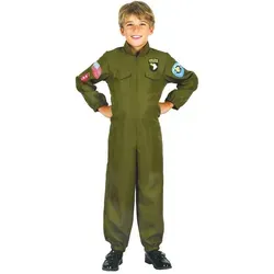DEGUISE TOI Jetpilot-Kinderkostüm Overall Khaki - Grün