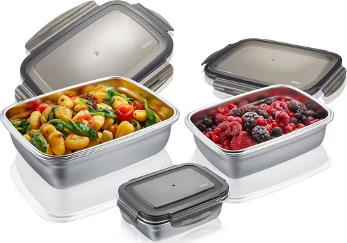 Gefu Vorratsdosenset, Grau, Metall, 0,36 L