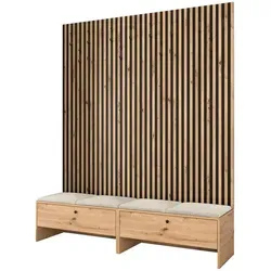 Mirjan24 Garderobe Eiche Artisan, 4-Sitzer, 170x206x44 cm