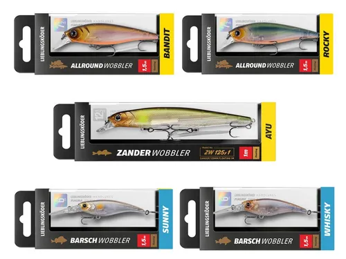 Lieblingsköder Kunstköder Wobbler-Set – 5 Wobbler für klares Wasser - Das 5 Wobbler-Set von Lieblingsköder bietet die perfekte Auswahl für Raubfischangler. Mit fünf optimalen Farben für klares Wasser und einem effektiven Lauf bist du bestens für erfolgreiche Angelausflüge gerüstet.